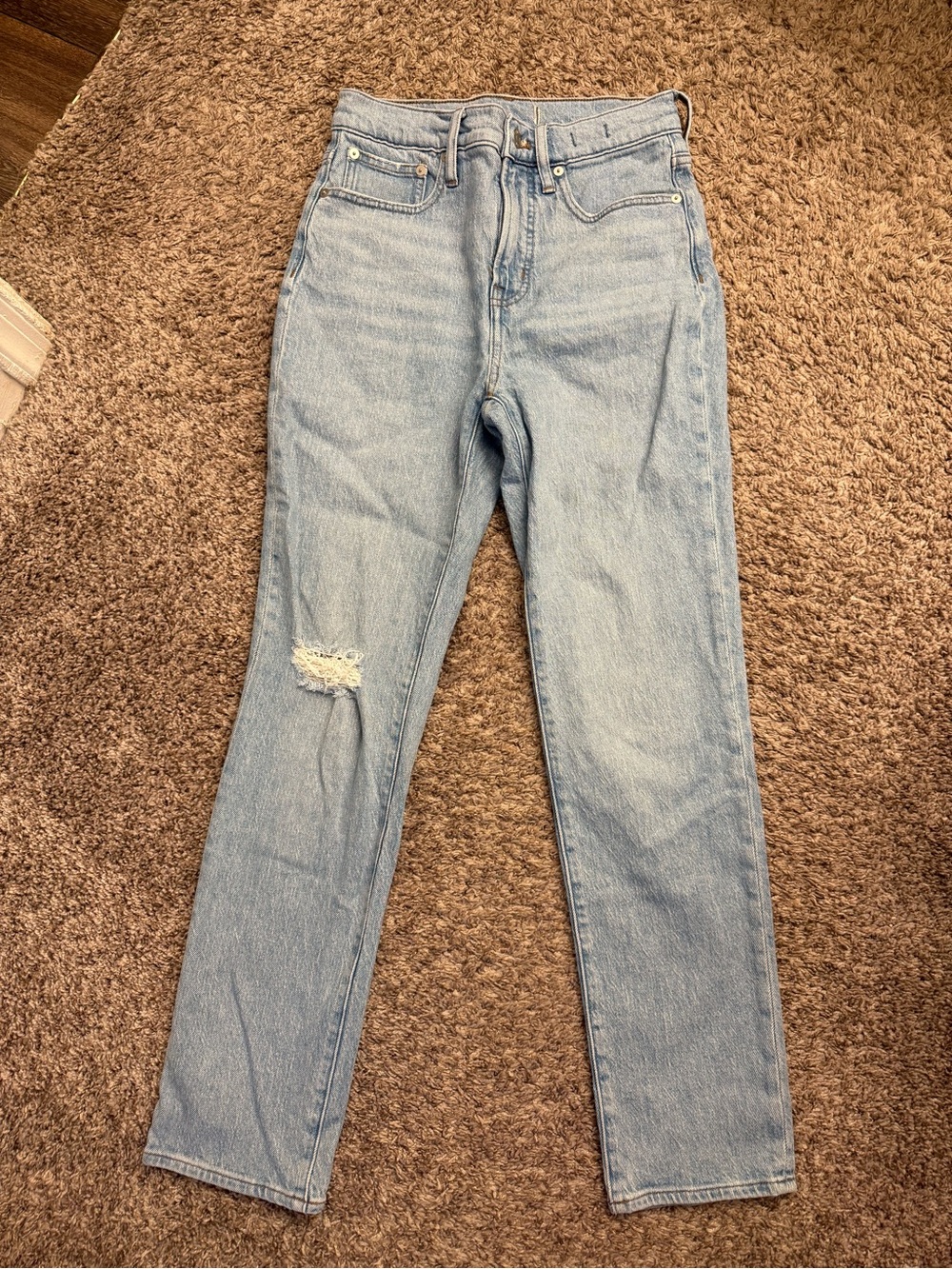 Madewell High-Rise Light Blue Slim Straight Jeans size 2